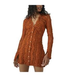 chinese dress ladies Shayla Ruffle Textured Mini Dress  edikted